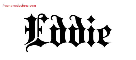 Old English Name Tattoo Designs Eddie Free