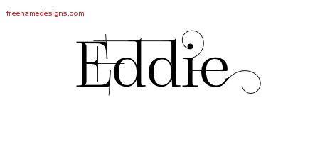 Decorated Name Tattoo Designs Eddie Free Lettering