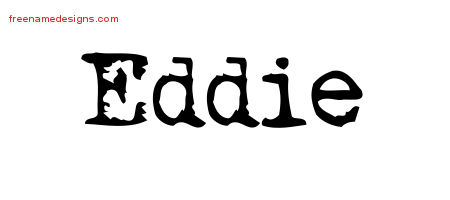 Vintage Writer Name Tattoo Designs Eddie Free Lettering