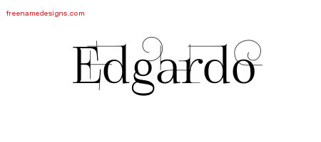 Decorated Name Tattoo Designs Edgardo Free Lettering