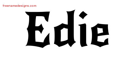 Gothic Name Tattoo Designs Edie Free Graphic