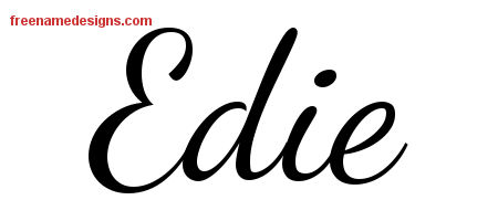 Lively Script Name Tattoo Designs Edie Free Printout