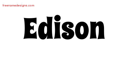 Groovy Name Tattoo Designs Edison Free