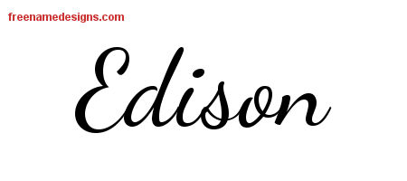 Lively Script Name Tattoo Designs Edison Free Download