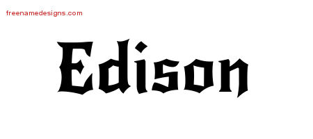 Gothic Name Tattoo Designs Edison Download Free