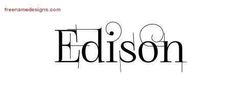 Decorated Name Tattoo Designs Edison Free Lettering
