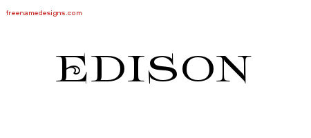 Flourishes Name Tattoo Designs Edison Graphic Download
