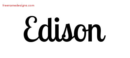 Handwritten Name Tattoo Designs Edison Free Printout