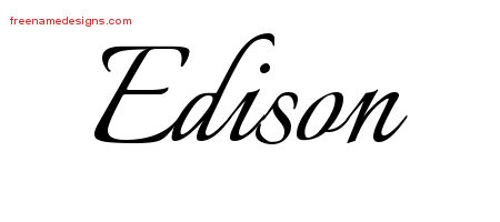 Calligraphic Name Tattoo Designs Edison Free Graphic