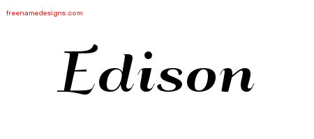 Art Deco Name Tattoo Designs Edison Graphic Download