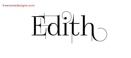Decorated Name Tattoo Designs Edith Free