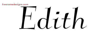 Elegant Name Tattoo Designs Edith Free Graphic