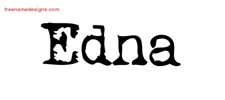 Vintage Writer Name Tattoo Designs Edna Free Lettering