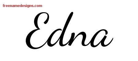 Lively Script Name Tattoo Designs Edna Free Printout