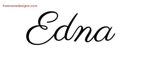 Classic Name Tattoo Designs Edna Graphic Download