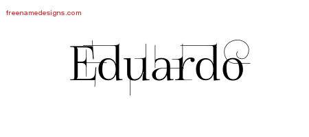 Decorated Name Tattoo Designs Eduardo Free Lettering