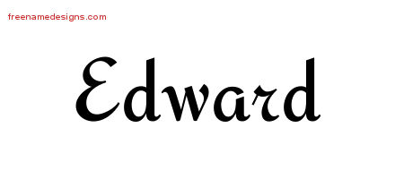 Calligraphic Stylish Name Tattoo Designs Edward Free Graphic