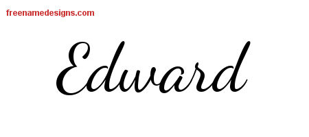 Lively Script Name Tattoo Designs Edward Free Printout