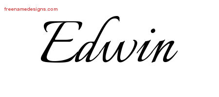 Calligraphic Name Tattoo Designs Edwin Free Graphic