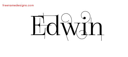 Decorated Name Tattoo Designs Edwin Free Lettering