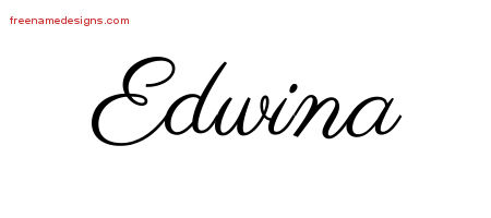 Classic Name Tattoo Designs Edwina Graphic Download