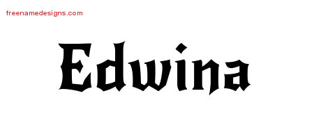 Gothic Name Tattoo Designs Edwina Free Graphic