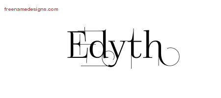 Decorated Name Tattoo Designs Edyth Free