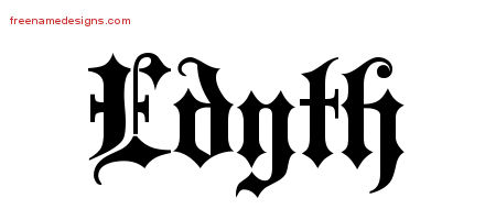 Old English Name Tattoo Designs Edyth Free
