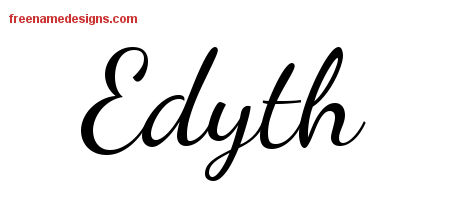 Lively Script Name Tattoo Designs Edyth Free Printout