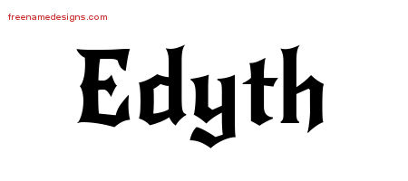 Gothic Name Tattoo Designs Edyth Free Graphic