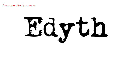 Vintage Writer Name Tattoo Designs Edyth Free Lettering
