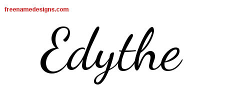 Lively Script Name Tattoo Designs Edythe Free Printout