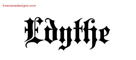 Old English Name Tattoo Designs Edythe Free