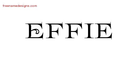 Flourishes Name Tattoo Designs Effie Printable