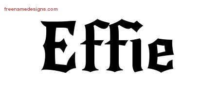 Gothic Name Tattoo Designs Effie Free Graphic
