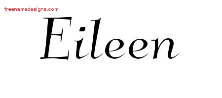 Elegant Name Tattoo Designs Eileen Free Graphic