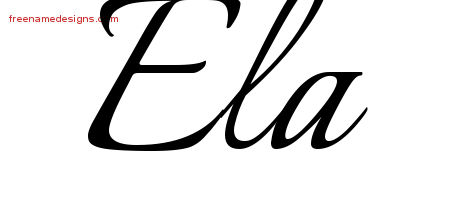 Calligraphic Name Tattoo Designs Ela Download Free