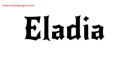 Gothic Name Tattoo Designs Eladia Free Graphic