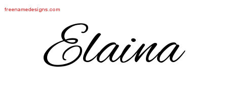 Cursive Name Tattoo Designs Elaina Download Free