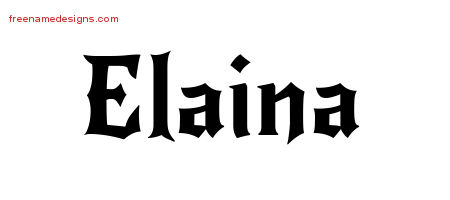 Gothic Name Tattoo Designs Elaina Free Graphic