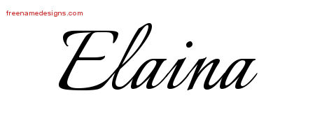 Calligraphic Name Tattoo Designs Elaina Download Free