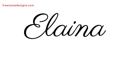 Classic Name Tattoo Designs Elaina Graphic Download