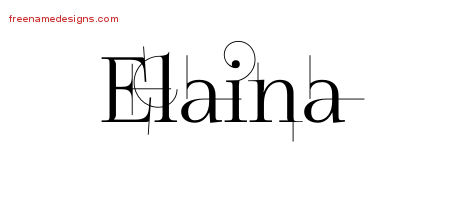 Decorated Name Tattoo Designs Elaina Free