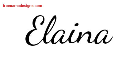 Lively Script Name Tattoo Designs Elaina Free Printout
