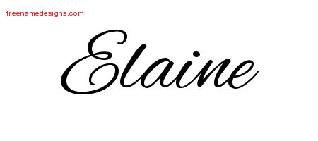 Cursive Name Tattoo Designs Elaine Download Free