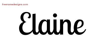 Handwritten Name Tattoo Designs Elaine Free Download