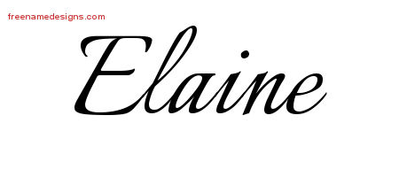Calligraphic Name Tattoo Designs Elaine Download Free