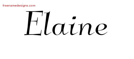 Elegant Name Tattoo Designs Elaine Free Graphic