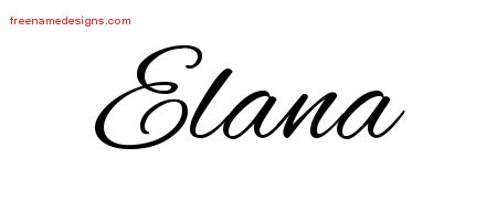 Cursive Name Tattoo Designs Elana Download Free