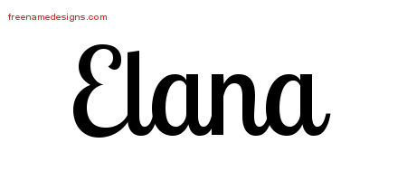 Handwritten Name Tattoo Designs Elana Free Download